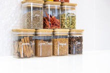 Load image into Gallery viewer, Square Glass & Bamboo Jar 200ml