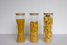 Load image into Gallery viewer, Round Glass & Bamboo Jar 2100ml