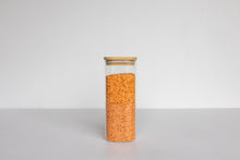 Load image into Gallery viewer, Square Glass & Bamboo Jar 1100ml