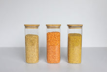 Load image into Gallery viewer, Square Glass & Bamboo Jar 1100ml