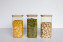 Load image into Gallery viewer, Square Glass & Bamboo Jar 1600ml