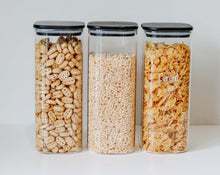 Load image into Gallery viewer, Onyx Glass & Bamboo Jar 1750ml