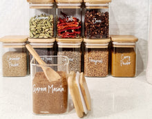 Load image into Gallery viewer, Square Glass & Bamboo Spice & Herb Pack