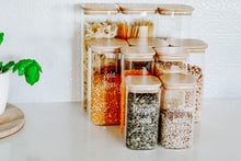 Load image into Gallery viewer, Square Glass & Bamboo Pantry Starter Pack