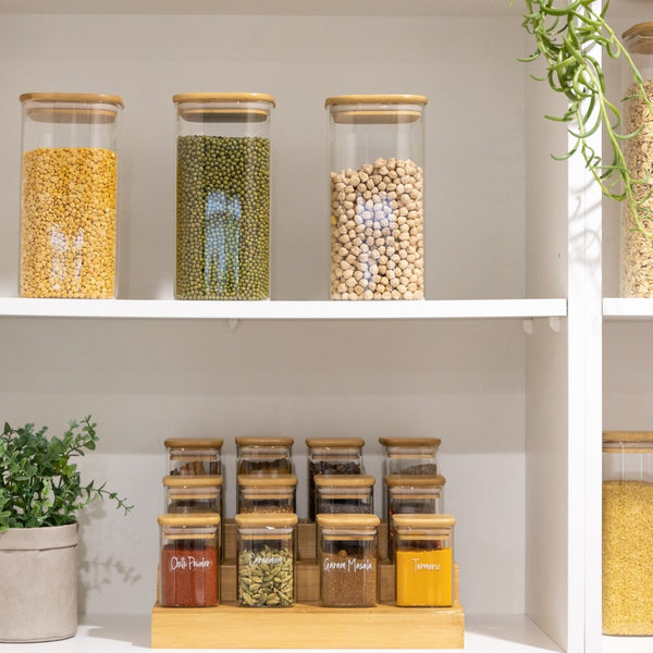 Revamp your Kitchen Storage with Glass and Bamboo Jars