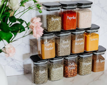 Load image into Gallery viewer, Onyx Herb &amp; Spice Jars - 12 pack
