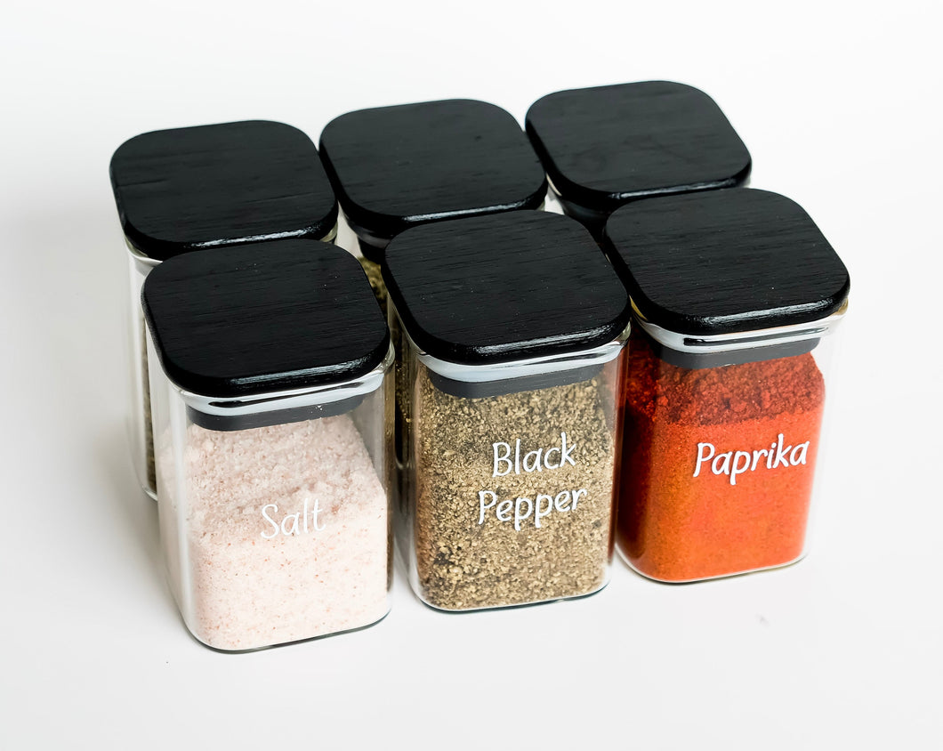 Onyx Herb & Spice Jars - 6 pack