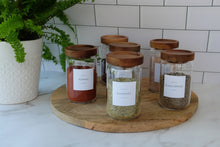 Load image into Gallery viewer, Glass Herb and Spice Jars.  Set of 6.
