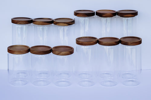 Pantry Glass Jars with Acacia Wood lids